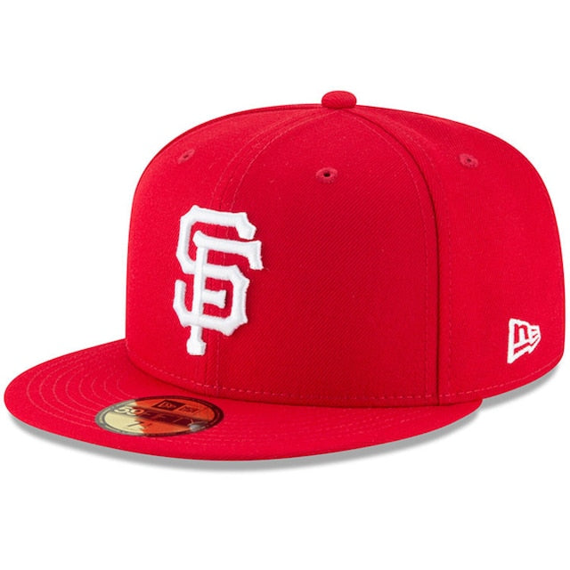 San Francsico Giants Fitted New Era 59FIFTY White Logo Red Cap Hat - THE 4TH QUARTER
