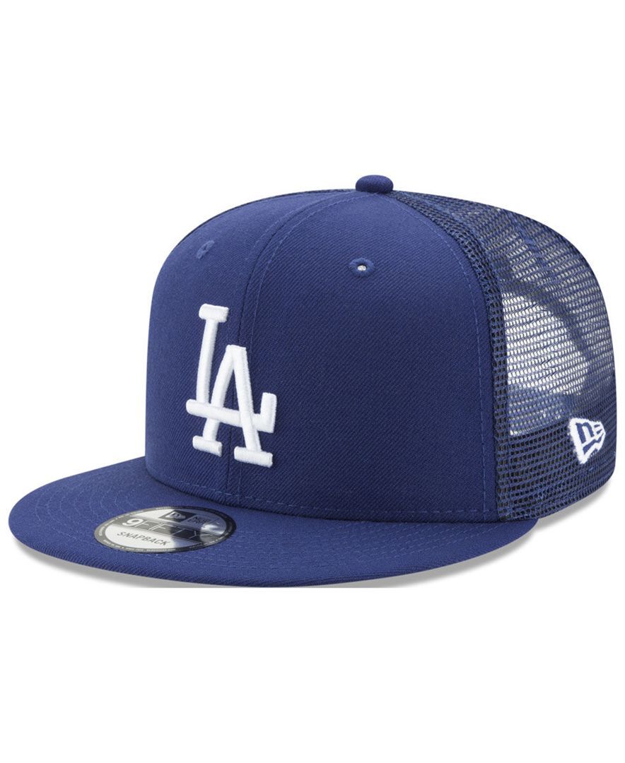 Los Angeles Dodgers Youth Snapback New Era 9Fifty Classic Mesh Trucker Blue Cap Hat - THE 4TH QUARTER