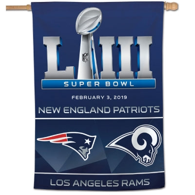 Super Bowl 2019 New England VS Los Angeles Rams  28" x 40" Vertical Flag - THE 4TH QUARTER