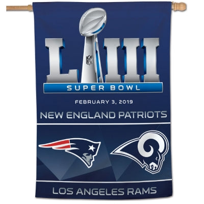 Super Bowl 2019 New England VS Los Angeles Rams  28" x 40" Vertical Flag