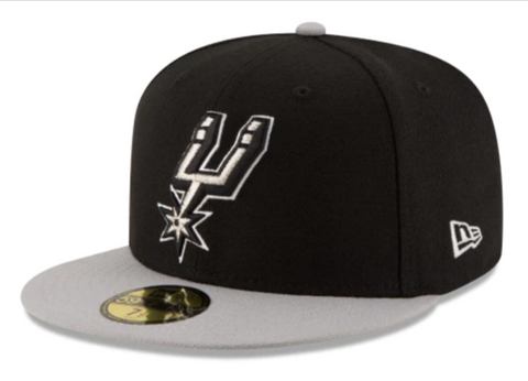 San Antonio Spurs Fitted 59Fifty New Era Cap Hat 2 Tone Black Grey