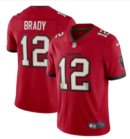 Tampa Bay Buccaneers Mens Jersey Tom Brady Red Vapor Limited #12