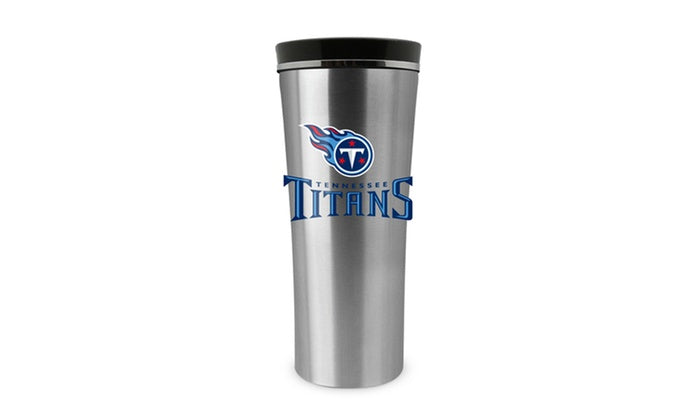 Tennessee Titans 18oz Stainless Steel Free Flow Tumbler Travel Mug Cup - THE 4TH QUARTER