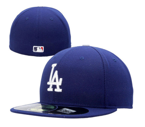 Los Angeles Dodgers Kids Fitted New Era 59Fifty Official On Field Cap Hat Blue