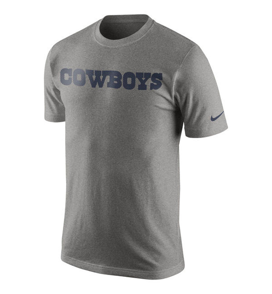 Dallas Cowboys Mens Nike Dark Gray Legend Wordmark Essential 3 Performance T-Shirt - THE 4TH QUARTER
