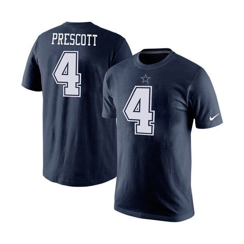 Dallas Cowboys Mens Nike #4 Dak Prescott  Player Pride T-Shirt Navy