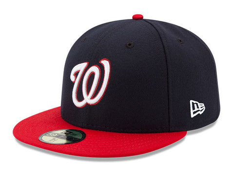 Washington Nationals Fitted New Era 59Fifty Navy Red Cap Hat