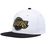 Los Angeles Lakers Snapback Mitchell & Ness Gold Logo Black White Cap Hat