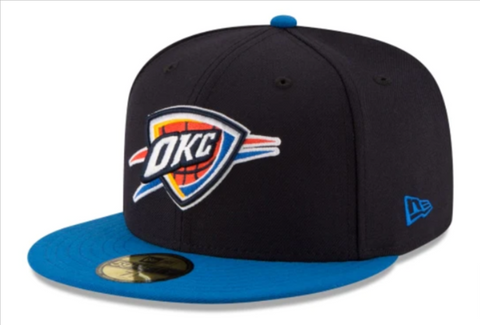Oklahoma City Thunder Fitted 59Fifty New Era Cap Hat 2 Tone Navy Blue
