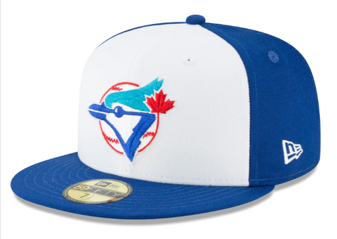 Toronto Blue Jays Fitted New Era 59FIFTY Cooperstown Wool Cap Hat Blue White