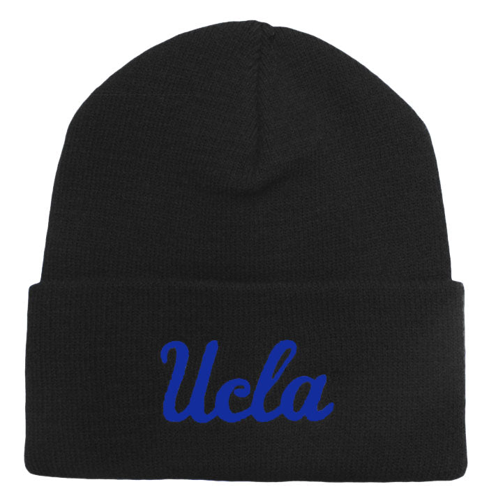 UCLA Bruins Adidas Embroidered 2 Tone Fold Beanie Cap Hat Black Blue - THE 4TH QUARTER
