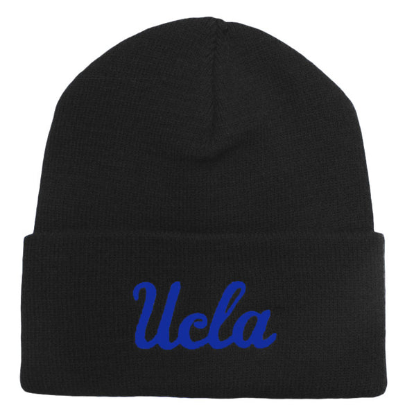 UCLA Bruins Adidas Embroidered 2 Tone Fold Beanie Cap Hat Black Blue THE 4TH QUARTER
