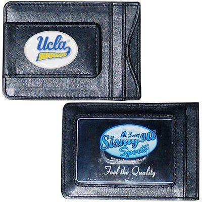 UCLA Bruins Magnetic Leather Money Clip Wallet Card Holder