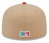 Pensacola Blue Wahoos Fitted New Era 59Fifty MiLB Black Cap Hat Khaki Teal