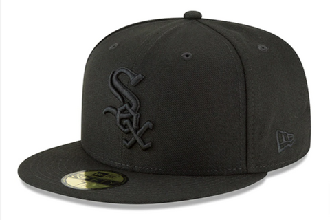 Chicago White Sox Fitted New Era 59Fifty Black on Black Cap Hat - THE 4TH QUARTER