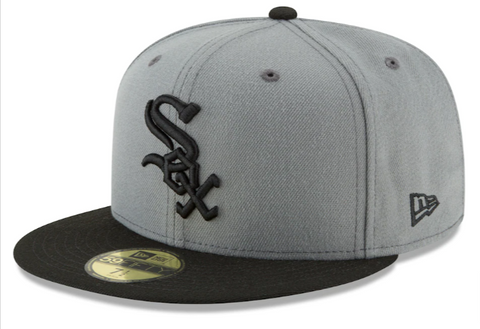 Chicago White Sox Fitted New Era 59FIFTY Storm Charcoal Black Cap Hat Grey UV